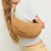 100% leeren schoudertas met studs