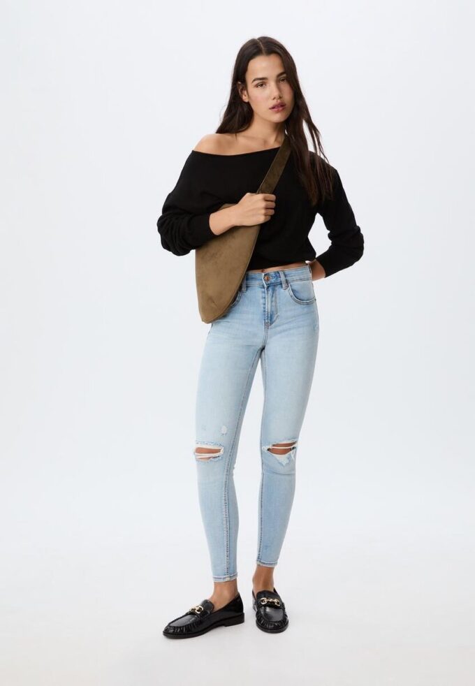 1420 Skinny jeans met lage taille