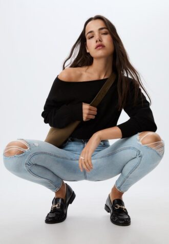 1420 Skinny jeans met lage taille