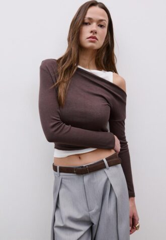 Asymmetrisch dubbel T-shirt
