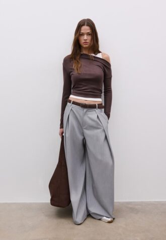 Asymmetrisch dubbel T-shirt