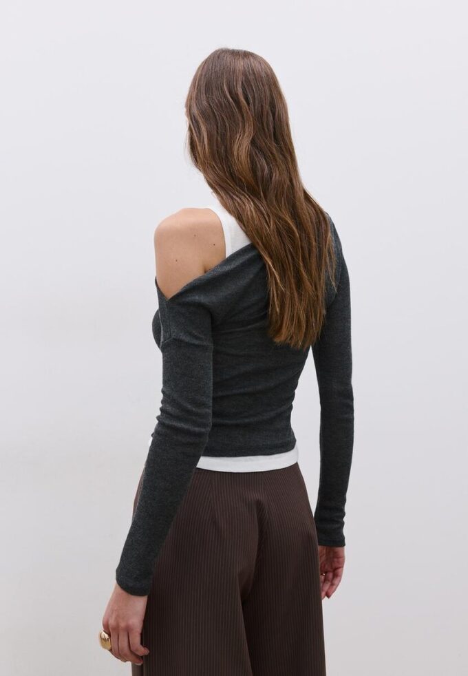 Asymmetrisch dubbel T-shirt Asymmetrisch dubbel T-shirt