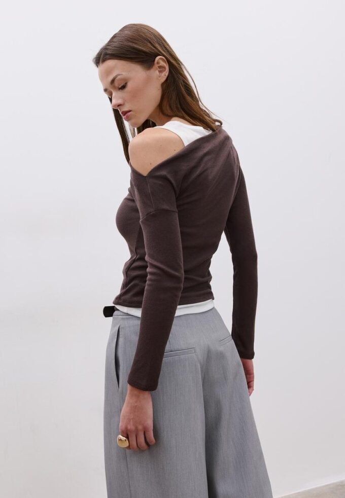 Asymmetrisch dubbel T-shirt Asymmetrisch dubbel T-shirt