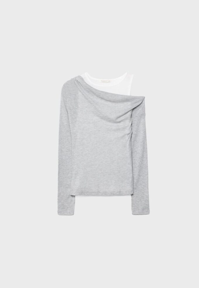 Asymmetrisch dubbel T-shirt Asymmetrisch dubbel T-shirt