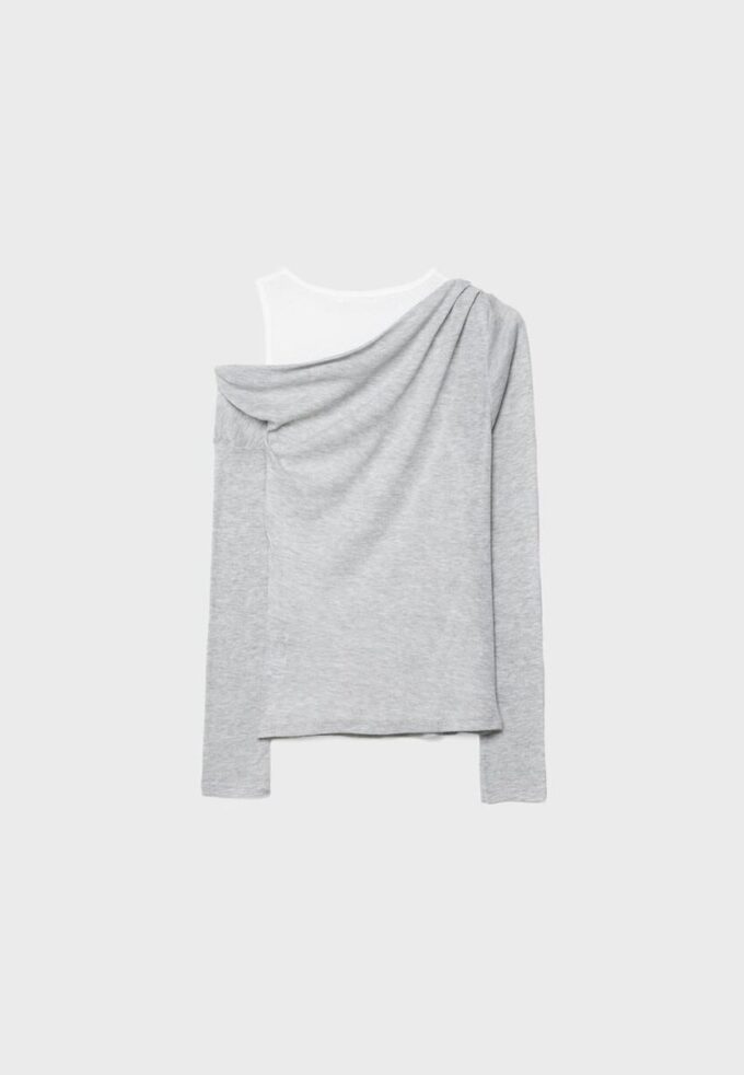 Asymmetrisch dubbel T-shirt Asymmetrisch dubbel T-shirt
