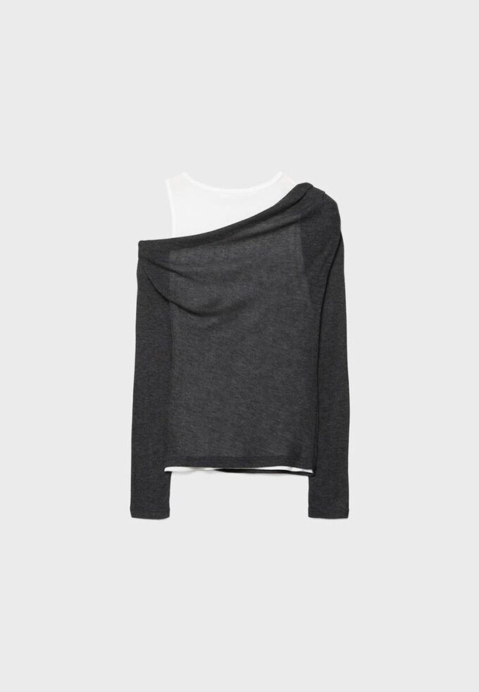 Asymmetrisch dubbel T-shirt Asymmetrisch dubbel T-shirt