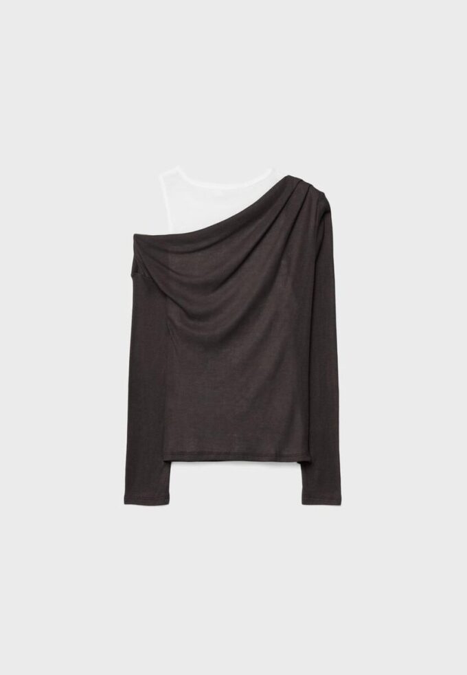 Asymmetrisch dubbel T-shirt Asymmetrisch dubbel T-shirt