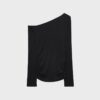 Asymmetrisch T-shirt met gerimpelde details Asymmetrisch T-shirt met gerimpelde details
