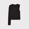 Asymmetrisch T-shirt met metalen gesp
