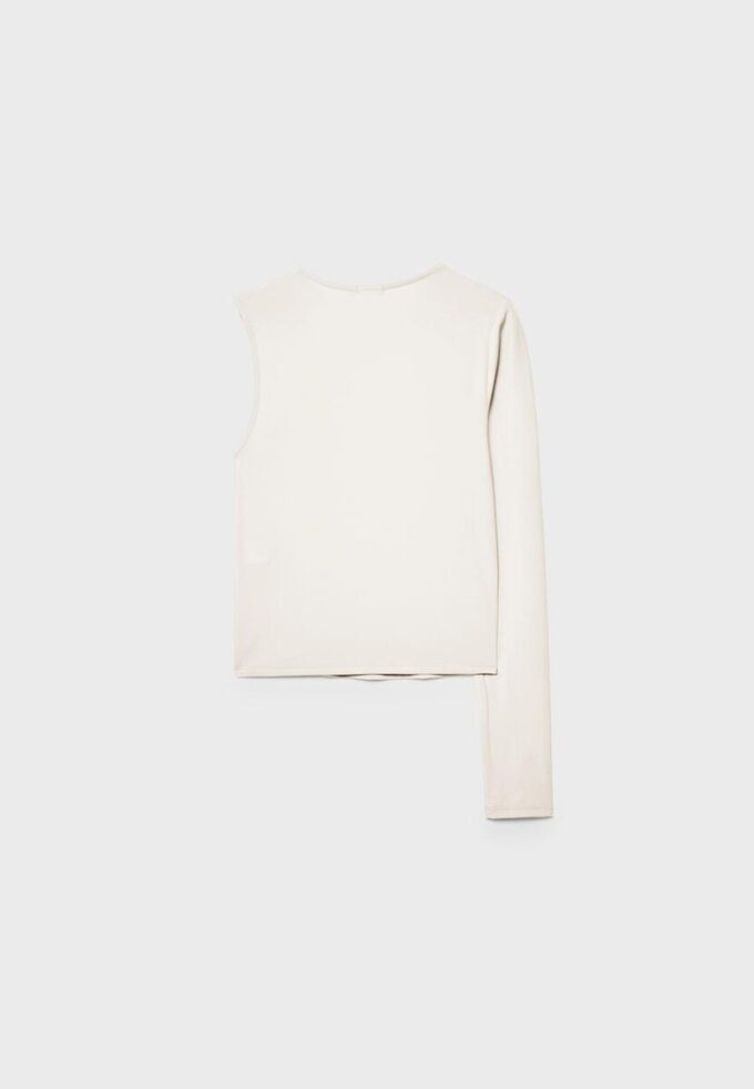 Asymmetrisch T-shirt met metalen gesp