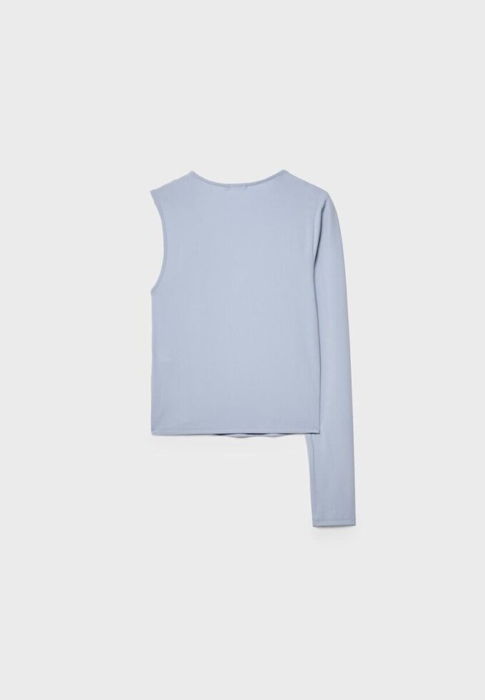 Asymmetrisch T-shirt met metalen gesp