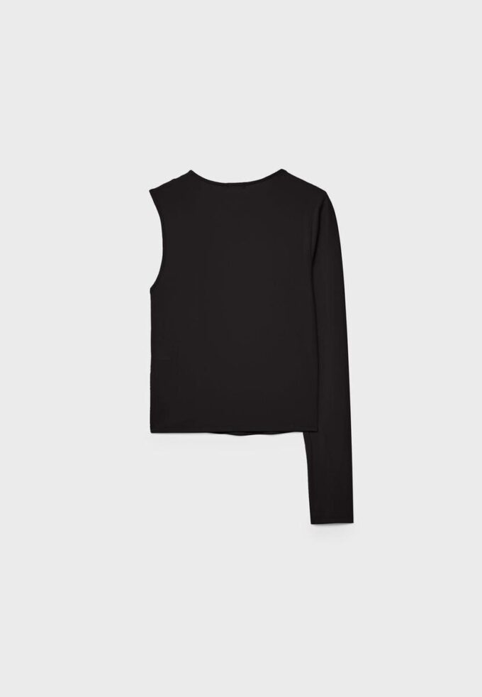 Asymmetrisch T-shirt met metalen gesp