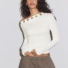 Asymmetrisch T-shirt met oogjes Asymmetrisch T-shirt met oogjes