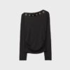 Asymmetrisch T-shirt met oogjes