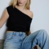 Asymmetrisch T-shirt met studs
