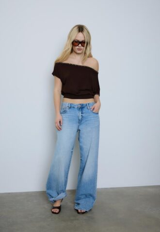 Asymmetrisch T-shirt met studs