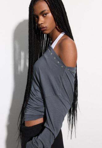 Asymmetrisch T-shirt met studs