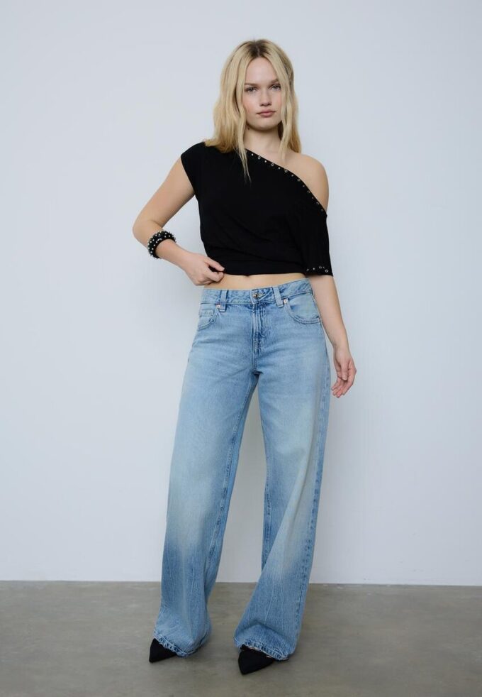 Asymmetrisch T-shirt met studs
