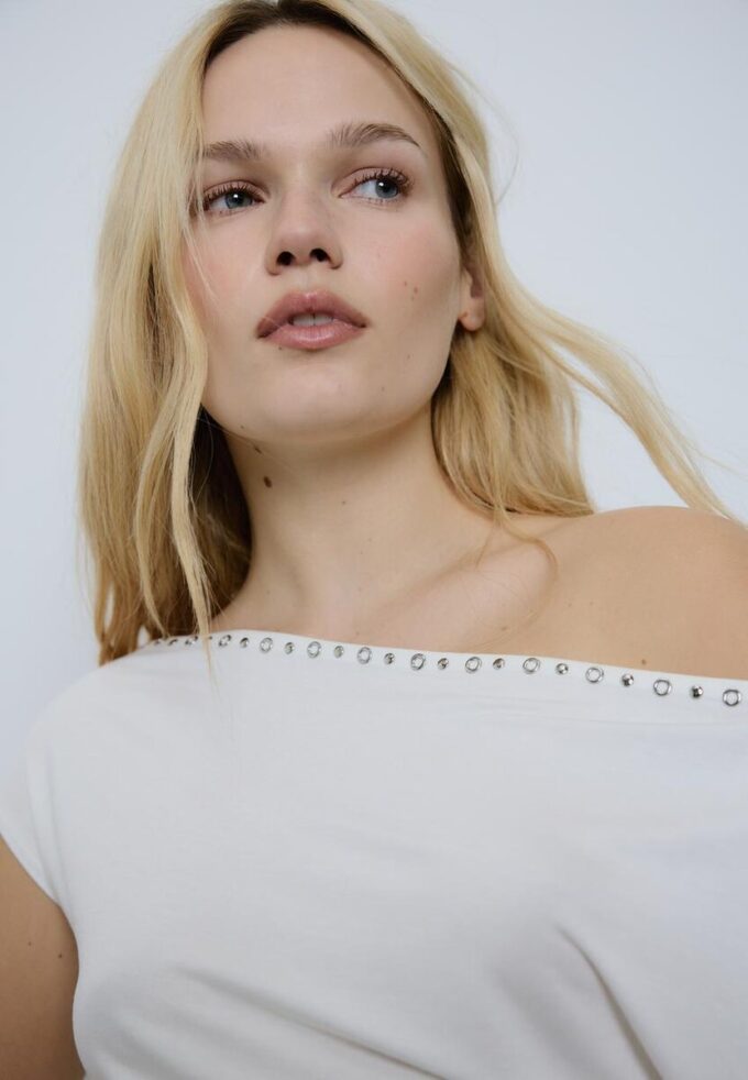 Asymmetrisch T-shirt met studs