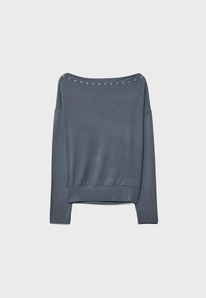 Asymmetrisch T-shirt met studs Asymmetrisch T-shirt met studs
