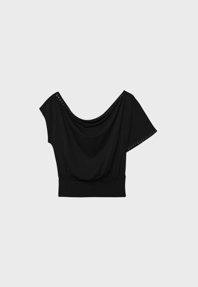 Asymmetrisch T-shirt met studs