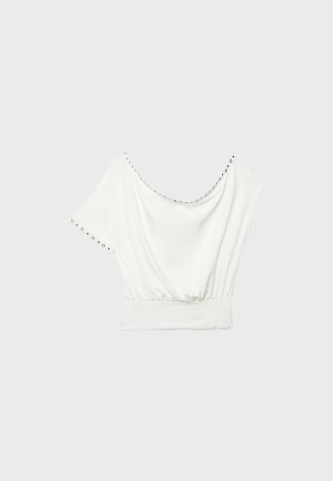 Asymmetrisch T-shirt met studs