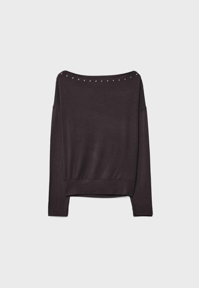 Asymmetrisch T-shirt met studs Asymmetrisch T-shirt met studs