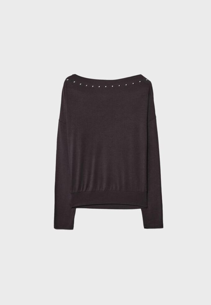 Asymmetrisch T-shirt met studs Asymmetrisch T-shirt met studs