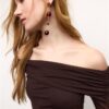Asymmetrisch tule T-shirt