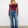 Asymmetrisch tule T-shirt