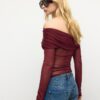 Asymmetrisch tule T-shirt