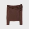 Asymmetrisch tule T-shirt