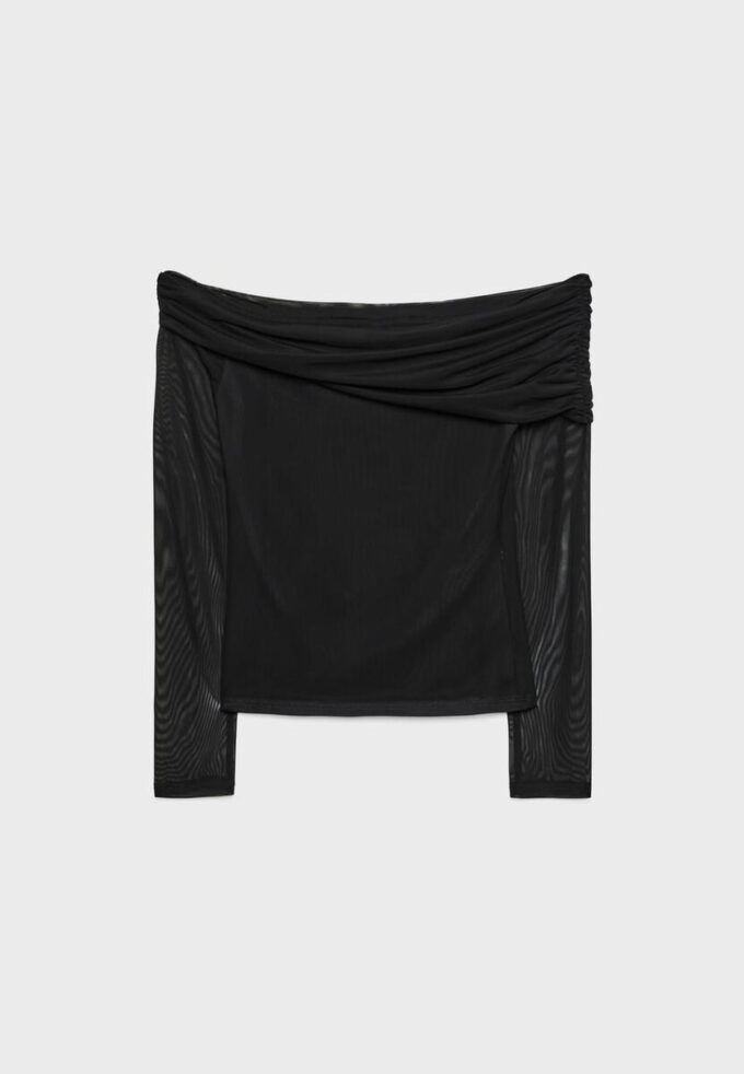 Asymmetrisch tule T-shirt Asymmetrisch tule T-shirt