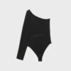 Asymmetrische bodysuit met doorschijnende details Asymmetrische bodysuit met doorschijnende details