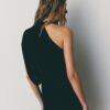 Asymmetrische gedrapeerde korte jurk