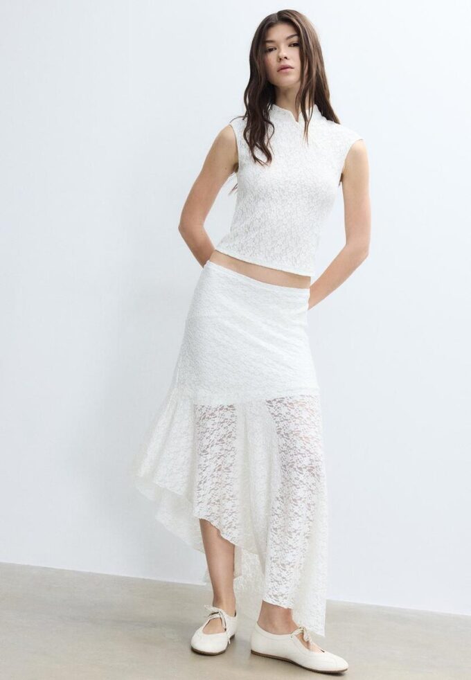 Asymmetrische kanten midirok