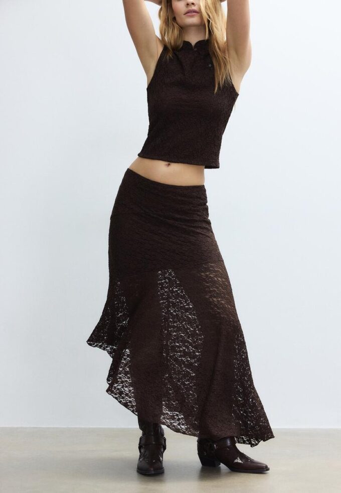 Asymmetrische kanten midirok