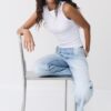 B04 Basics getailleerde mouwloze top