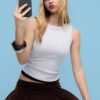 B04 Basics getailleerde mouwloze top