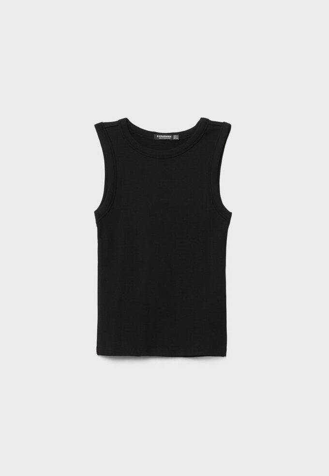 B04 Basics getailleerde mouwloze top