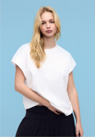 B06 Basic T-shirt met verlaagde schouders