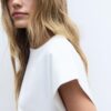B06 Basic T-shirt met verlaagde schouders