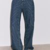 Baggy jeans met gestreepte print en middelhoge taille Baggy jeans met gestreepte print en middelhoge taille