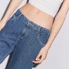 Baggy jeans met gestreepte print en middelhoge taille Baggy jeans met gestreepte print en middelhoge taille