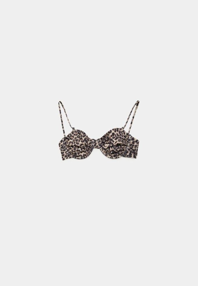 Balconette-bikini-top met dierenprint