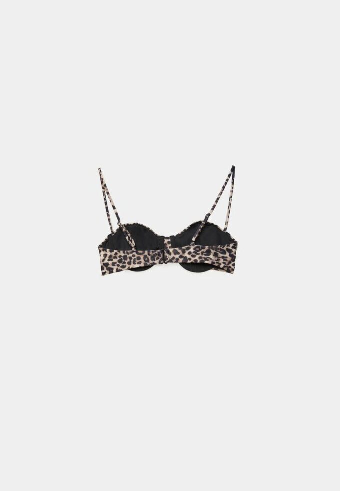Balconette-bikini-top met dierenprint