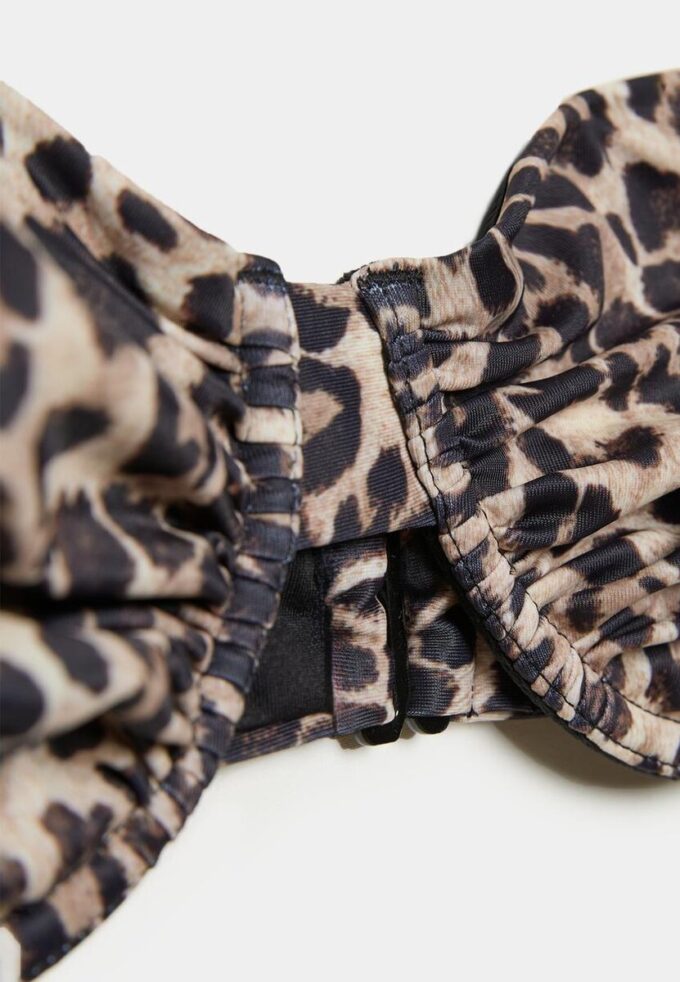 Balconette-bikini-top met dierenprint