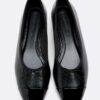 Ballerina’s met strikdetail en leerlook