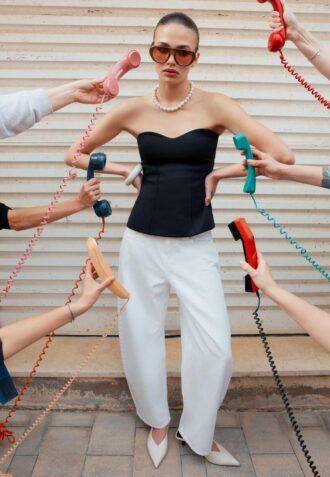 Bandeau met hartvormige halslijn