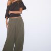 Barrel-broek van popeline met stoppers